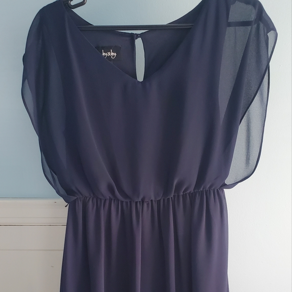 Navy Frilly Dress